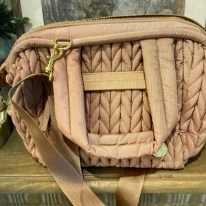 Quilted Pink Crossbody Shoulder Bag